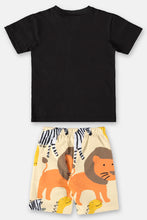 Load image into Gallery viewer, COOL SAFARI T-SHIRT AND SHORTS SET (BLACK)