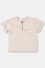 Load image into Gallery viewer, BABY BOY GOWN IN VOIL FABRIC (BEIGE)