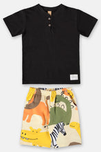 Load image into Gallery viewer, COOL SAFARI T-SHIRT AND SHORTS SET (BLACK)
